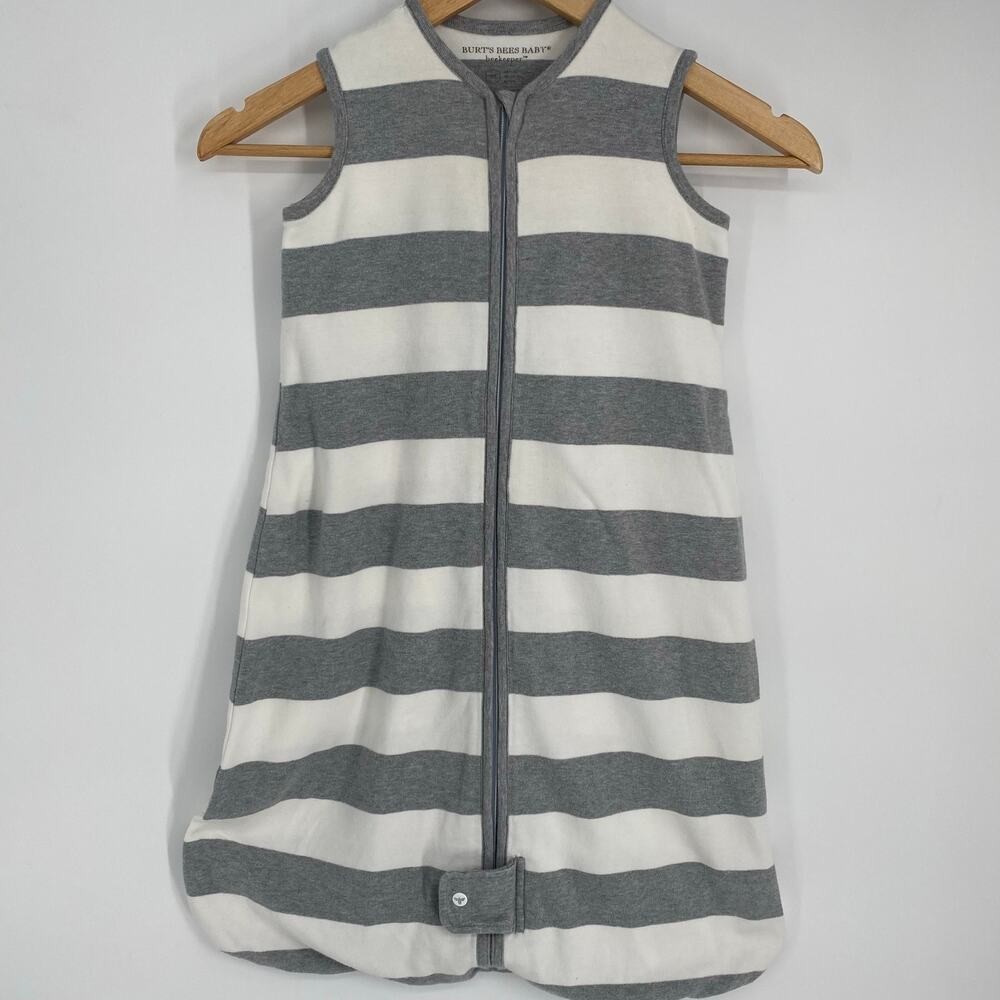 Burt’s Bees Sleep Sack Baby‎ 6-12 Month Organic Cotton Gray & White